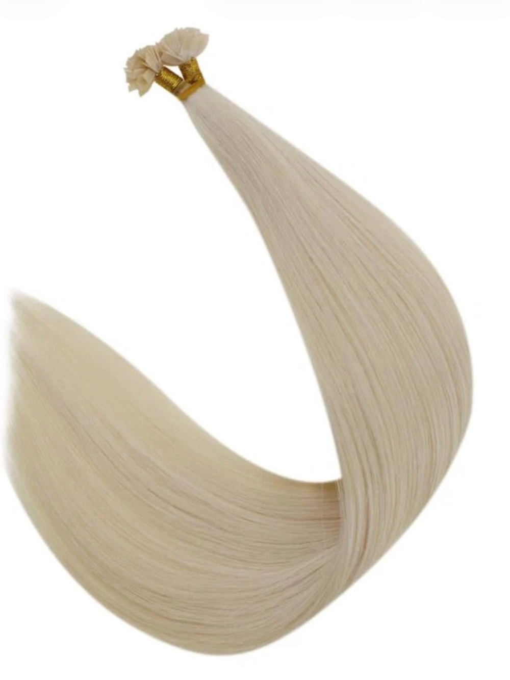 20'' Platinum Blonde k-tip extensions - 50g Human Hair